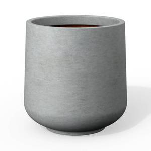 lot 22056 image: Kante 8.2 Dia Round Concrete Planter, Outdoor Indoor Large Plant Pots Containers with Drainage Hole and Rubber Plug for Home Garden Patio, Natural Concrete