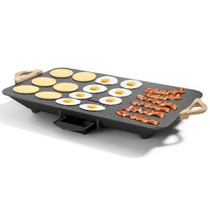 lot 21002 image: SENSCHEF CookSimple Everyday 20x12 Electric Griddle1700W Nonstick ILAG Granite Surface, Large Sloped Design, Perfect for Family Meals, Pancakes&Eggs, Fast Even Heating, Easy to Clean, Granite Black