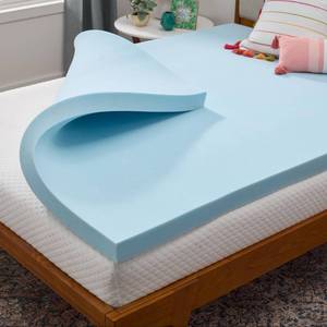 lot 21011 image: Linenspa Memory Foam Mattress Topper, Queen Size - 3 Inch Gel Infused Memory Foam - Plush Feel - Cooling and Pressure Relieving - CertiPUR Certified