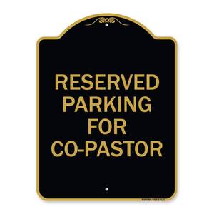lot 21014 image: SignMission Designer Series Sign - Reserved Parking for Co-Pastor  Black & Gold 18 X 24 Heavy-Gauge Aluminum Architectural Sign  Protect Your Business & Municipality  Made in The USA