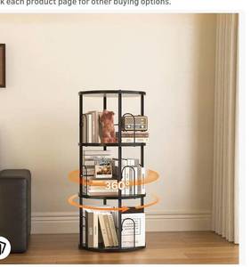 lot 21025 image: Rotating Bbookshelf-3 levels
