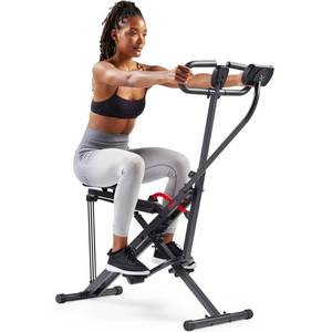 lot 21034 image: Sunny Health & Fitness Smart Upright Row-N-Ride Exerciser, Squat Assist Trainer for Glutes Workout with Adjustable Resistance, Easy Setup & Foldable, Glute & Leg Exercise Machine- NO. 077SMART