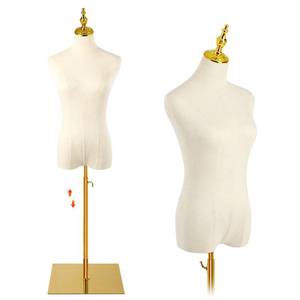 lot 21037 image: Female Mannequin, Hanging Pants & Skirts Dress Mannequin with Stand, Height Adjustable Torso for Clothing Dress Jewelry Display, Sewing, Beige
