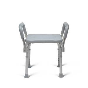lot 21038 image: Medline Backless Shower Chair with Arms - 350 lb. capacity, Bench, Stool, Seat for Elderly, Seniors Independent Adult and Disabled Adults