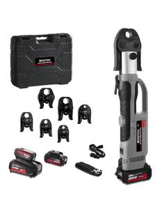 Electric Pipe Crimping Tool Kit with 6 Pro Press Jaws, Pro Press Tool for 1/2 to 2 inches Copper Pipes and Stainless Steel Pipes, 2pcs 4 Ah Battery and Charger, Carrying Case Included - Retail: $859