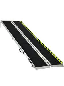 lot 20457 image: Wheelchair Ramp 10FT, Anti-Slip Aluminum Folding Handicap Portable Ramp, Wheelchair Ramps for Home Steps, Stairs, Doorways, Scooter Ramp - Retail $435