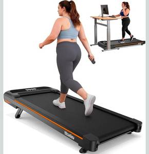 lot 20460 image: Niceday Walking Pad Treadmill with 10% Auto Incline, 400lbs Capacity, Under Desk Treadmill for Home Office, 16.5 Widened Running Belt, 3HP Super Quiet Brushless, Magnetic Remote & Preset Goals - Retail $259