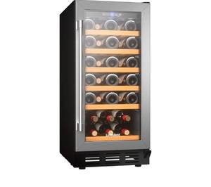 lot 20461 image: 31 Bottles Wine Cooler Refrigerator, 15 Inch Wine Cooler with Single Zone, Built-in or Under Counter, 41-64°F Digital Touchscreen, Triple-Layer Glass,Wine Cellars for kitchen - Retail $499