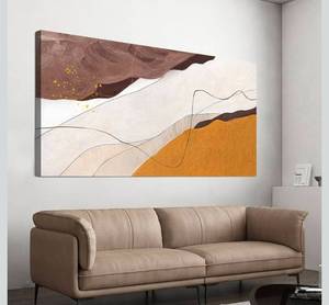 lot 20470 image: Canvas Wall Art Decor Abstract Canvas Art Wall Decor Abstract White Wall Art Prints Modern Minimalist Wall Art Decorations Brown Artwork for Walls Bedroom Office Kitchen Wall Decor 20 X 40 - Retail $58