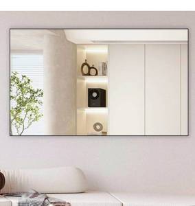 lot 20473 image: BEAUTME Large Wall Mirror 60x36 Inch, Bathroom Mirror, Vanity Mirror with Metal Frame,Can be Used for Home Decoration,Rectangle Mirror for Wall,Horizontal or Vertical Suspension.(Black) - Retail $159