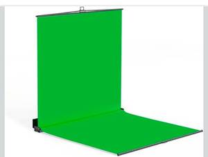 lot 20476 image: RAUBAY Collapsible Green Screen - FloorFlex Backdrop with Floor Extension 7x7x7 ft - Portable Retractable Chroma Key Background with Stand for Video Conference, Streaming, Photo Studio CGS2100 - FX - Retail $449