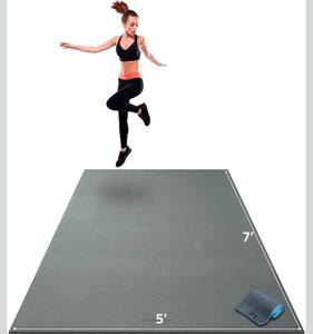 lot 20477 image: Gorilla Mats Large Exercise Mat ��   7x5 (14 Thick) �� Ultra Durable Workout Mat for Home Gym Flooring �� Non-Slip, Flat Fitness, Yoga & Weight Lifting Floor Mat - Retail $259