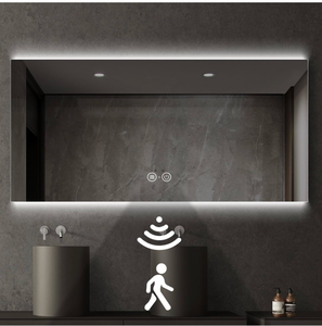 lot 20494 image: 36 H x 60 W LED Bathroom Mirror, Infrared Motion Sensor Vanity Mirror with 3-Color Top & Bottom Backlit Lights, Stepless Dimmable Wall Mirror with Anti-Fog, Rectangular, UL-Listed - Retail $599