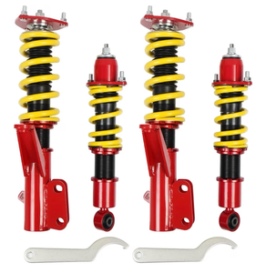 lot 20500 image: Upgrade Adjustable Coilovers Compatible with Honda Civic 2001-2005 DXEXGXHXLXSi High Poundage Coil Spring Absorber Struts Suspension Lowering Kit Red - Retail $399