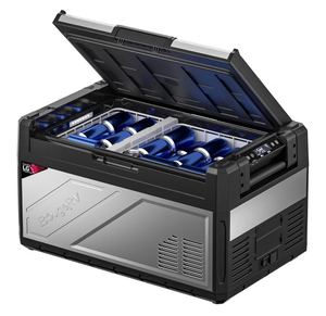 lot 20501 image: BougeRV 12 Volt Portable Refrigerator, 41 Quart Rocky V2.0 Dual Zone Car Fridge Freezer with APP Control, Compressor Cooler 1224V DC, 110240V AC for Overlanding, Camping, Travel, RV, Truck - Retail $459