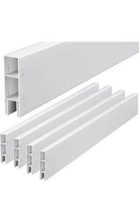 lot 20505 image: 4 Pcs 6ft Vinyl Fence PVC Pocket Rails for Privacy White PVC Panel Parts Vinyl Fence Toppers for Outdoor Pool Ranch Patio - 1-12 X5-12 X72(Total Length 24 Ft) - Retail $138