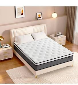 lot 20512 image: Full Size Mattress, 12 Inch Full Size Hybrid Mattress in a Box, Medium Firm Mattresses for Pressure Relief, Pocket Springs Mattress - Retail $259