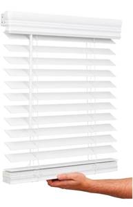 lot 20514 image: Lotus & Windoware Cordless, 2 Inch Faux Wood Blind, 71 Wide x 60 Long, Window Blinds, Blinds & Shades, Blinds for Indoor Windows, Smooth, Bright White - 71 x 60,Bright White - Retail $165
