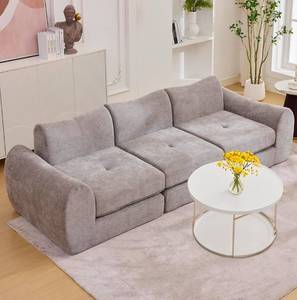 lot 20523 image: MAXMAXX 102 Cloud Sofa, 4-in-1 Folding Sofa Bed, Floor-Standing Boneless Couch, Futon Sofa Bed for Living Room, Bedroom and Entertainment Room(Gray) - Retail $659