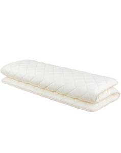 lot 20553 image: FULI Japanese Futon, Queen Size, White - Foldable Shikibuton Floor Bed - Medium Firm Quilted Cotton Sleeping Pad, Portable Roll-Up Japanese Floor Bed for Guests & Small Spaces - Retail $398