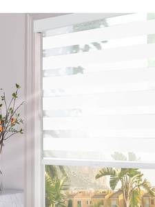 lot 20562 image: Persilux Blackout Zebra Blinds for Windows (70 W x 64 H, White) Cordless Zebra Shades for Indoor Windows, Sheer Shades Thermal Insulated Blinds with Upgraded Cassette, Roller Window Shades for Home - Retail $134