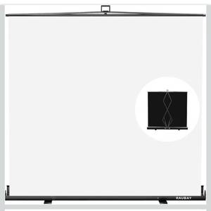 lot 20570 image: RAUBAY 78.7 x 82.7in Large Collapsible White Backdrop Screen Portable Retractable Panel Photo Background with Stand for Video Conference, Photographic Studio, Streaming - Retail $219