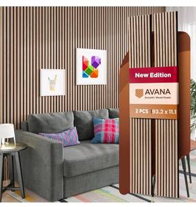 lot 20590 image: Avana Acoustic Wood Wall Panels �� 93.2x11.25 Inch Panels �� Fits 94x12 Layout �� White Oak Acoustic Panels 2 PCs �� Wall Panels for Interior Wall Decor for Homes, Offices �� Durable Wood Panels for Wall - Retail $129