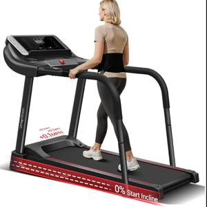 lot 20591 image: UMAY Fitness Rehab Treadmill with Extended Handrails & Belt for Safety & Balance, 0.1 Increment for Start & Stop, Pulse Sensors, Auto-Folding Home Recovery Treadmill, 300 LBS Capacity - Retail $399