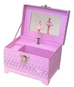 lot 36111 image: My Tiny Treasures Box Company Ballerina Music Box 4.3 x 4 x 5.75 inches - Pink - Retail $19