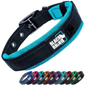 lot 36149 image: Black Rhino XL Dog Collar - Heavy Duty Adjustable Tactical Dog Collar with Reflective Stitching - 23-27 Ultra-Soft Neoprene Padded and Weatherproof - Comfortable for Active Dogs - Red and Black - Retail $12