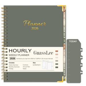 lot 62260 image: 2026 Planner, Weekly & Monthly Appointment Book from Jan. 2026 - Dec. 2026, Work & Life Daily Hourly Planner with Time Slots, A5 Agenda Organizer for School Office, Olive Green, 8.4x 6.1 - Retail $5