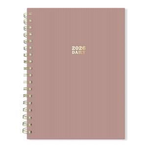 lot 62261 image: 2026 Planner 6 x 8.25 Dated Daily, Weekly & Monthly Calendar Planner January to December 2026 Tiramisu Design with Motivational Stickers, Gold Spiral & Sturdy Paper - Retail $7