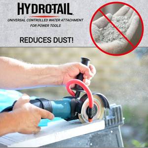 Hydro-Tail Water Dust Suppression Attachment for Power Tools Fits Angle Grinders & Saws, Dust Control, Cooling & Jobsite Safety - Retail: $49