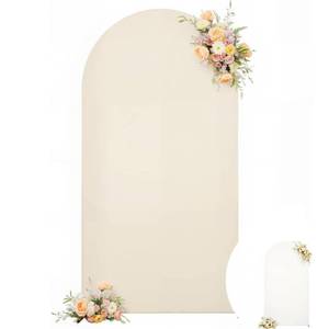 lot 62332 image: Wedding Arch Backdrop Cover, 7.2FT White Beige Arch Cover Stretchy Backdrops, Double-Sided Arch Stand Covers for Wedding Ceremony, Baby Shower, Birthday Party Decoration - Retail $23