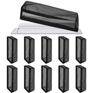 lot 62337 image: 12 Pcs Floor Register Trap Cover Vent Screen for Home Vent Mesh Elastic Band Filter Floor Register Trap Keeps Pet Hair, Food Out(4 x 12 Inch,Black) - Retail $18