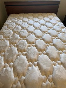 lot 90 image: Full Mattress, Headboard (small tear but very nice condition)