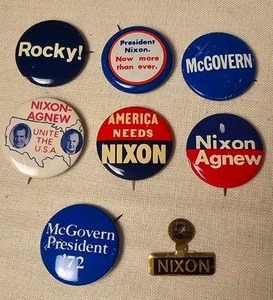 lot 149 image: Vintage Rocky and Campaign Pins