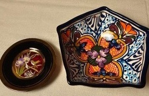 lot 159 image: Small Vintage Plate and Octagon Bowl