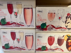lot 44 image: Libbey Glasses, 4 Sets in Boxes (goblets missing one glass)