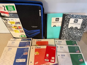 lot 34 image: Five Star Zipper Binder, Composition Books, Notebook and Graph Paper