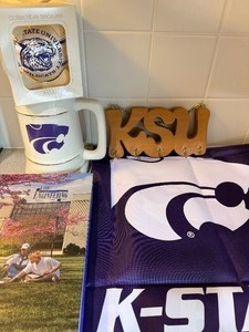 lot 61 image: K-State Ornament, Stein, Book, Key Holder and Garden Flag