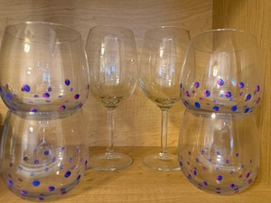 lot 78 image: Stemless and Etched Wine Glasses