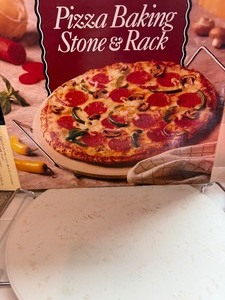 lot 84 image: Pizza Baking Stone and Rack w Bonus Rema Pan Holder