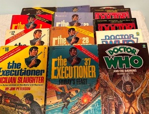 lot 203 image: Books - Vintage Soft Covers, The Executioner and Dr Who