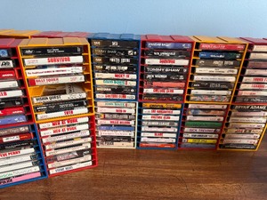 lot 120 image: Cassette Tapes (Misc ArtistsGenres) and (20) Interlocking Storage Containers