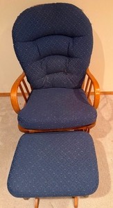 lot 190 image: Blue Glider w Ottoman