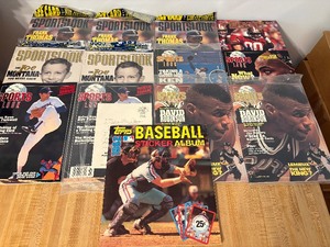 lot 252 image: Sportslook Magazines (some sealed) and a Topps Baseball Sticker Book