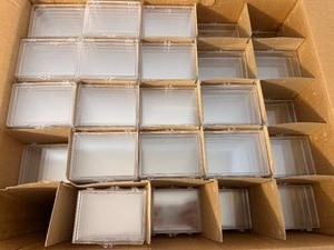 lot 313 image: Box Full of Plastic Card Holders, 2 Sizes