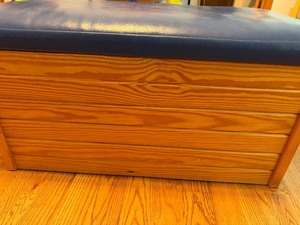 lot 371 image: Halloween Costumes in Wood Toy Chest