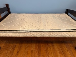 lot 198 image: Twin Bunk Beds (unattached) and Mattresses